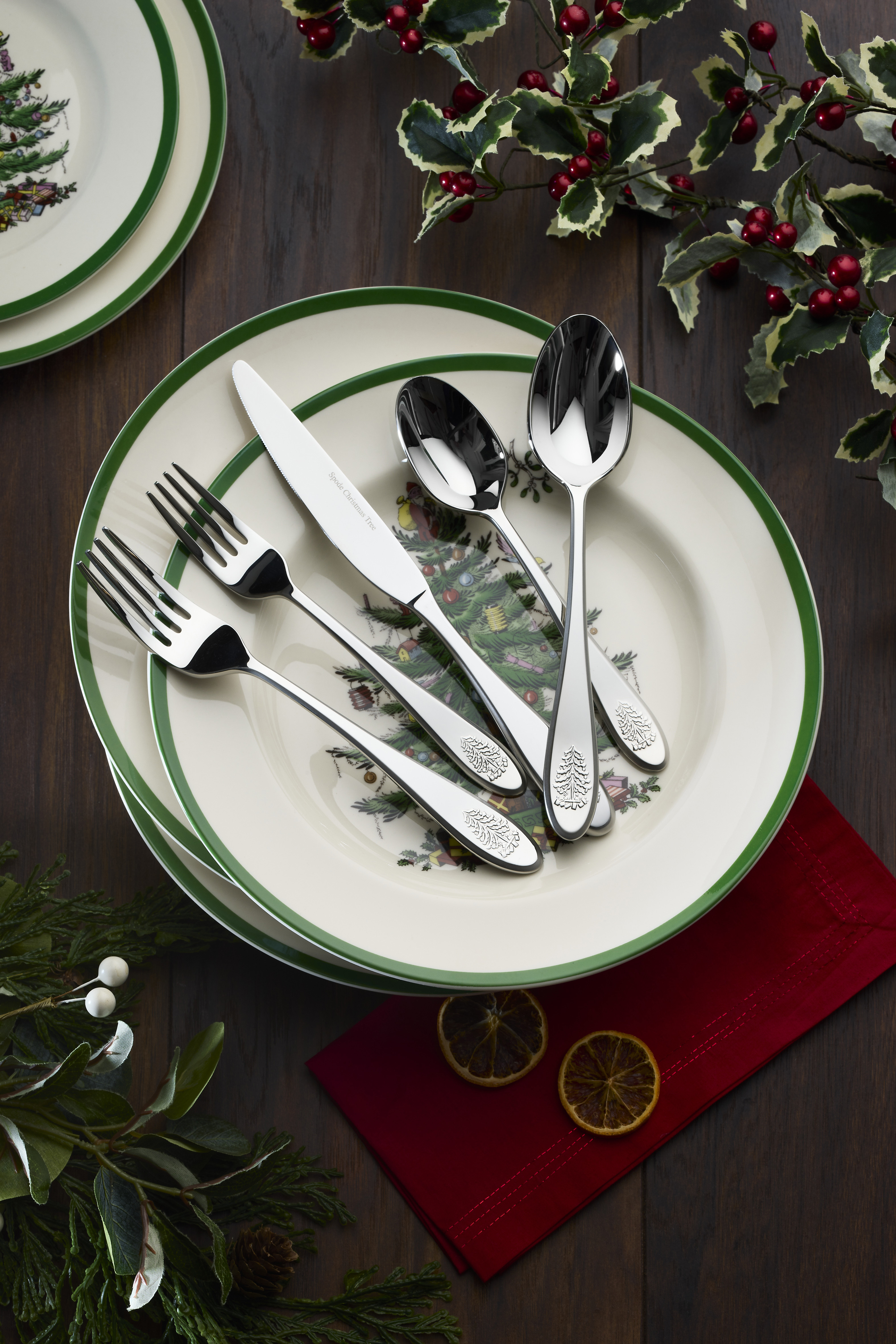 Christmas Tree 20 Piece Flatware Set image number null